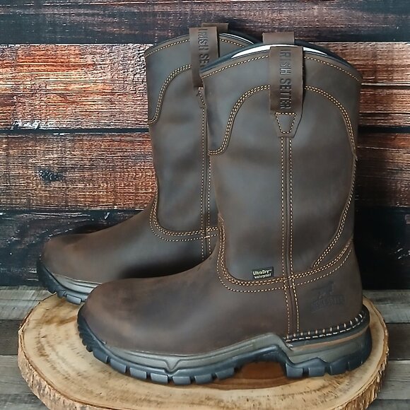 Irish Setter Red Wing Work Boots 8 D Two Harbors Steel Toe WPF Pull On 83906 main image 11